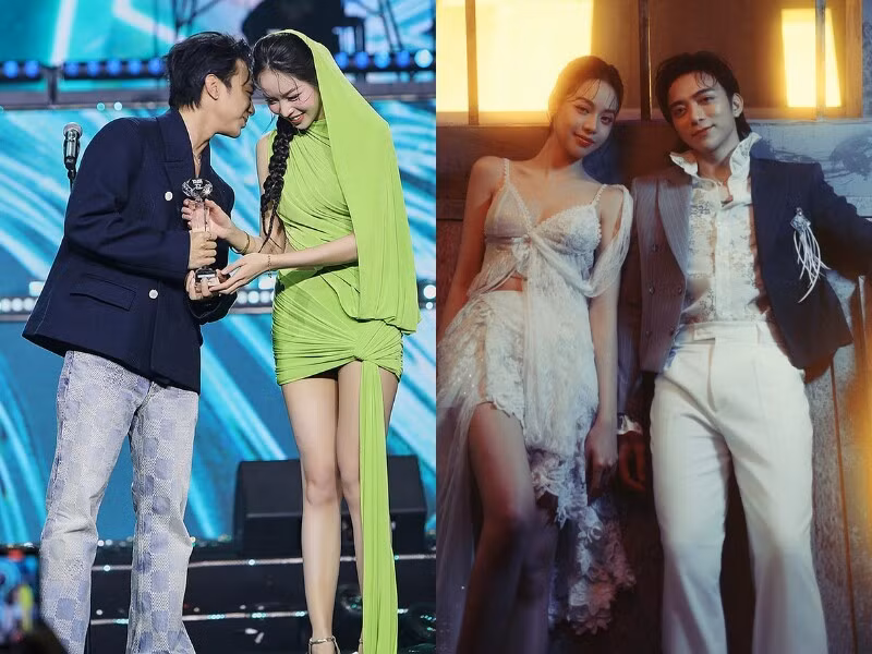 Trong một lần xuất hiện tại lễ trao giải Làn Sóng Xanh, cặp đôi còn có những cử chỉ thân thiết trên sân khấu.