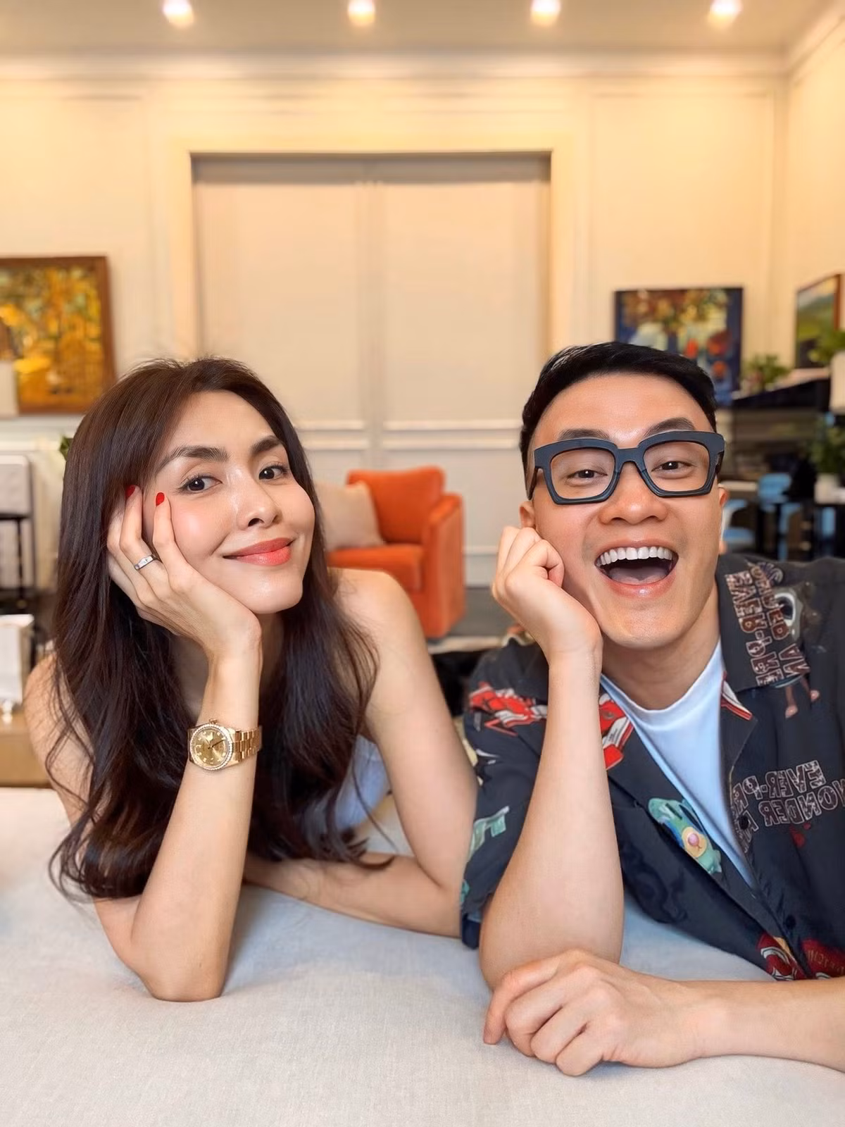 Đôi bạn thân Tăng Thanh Hà và Lương Mạnh Hải hội ngộ. Ảnh: FB Lương Mạnh Hải