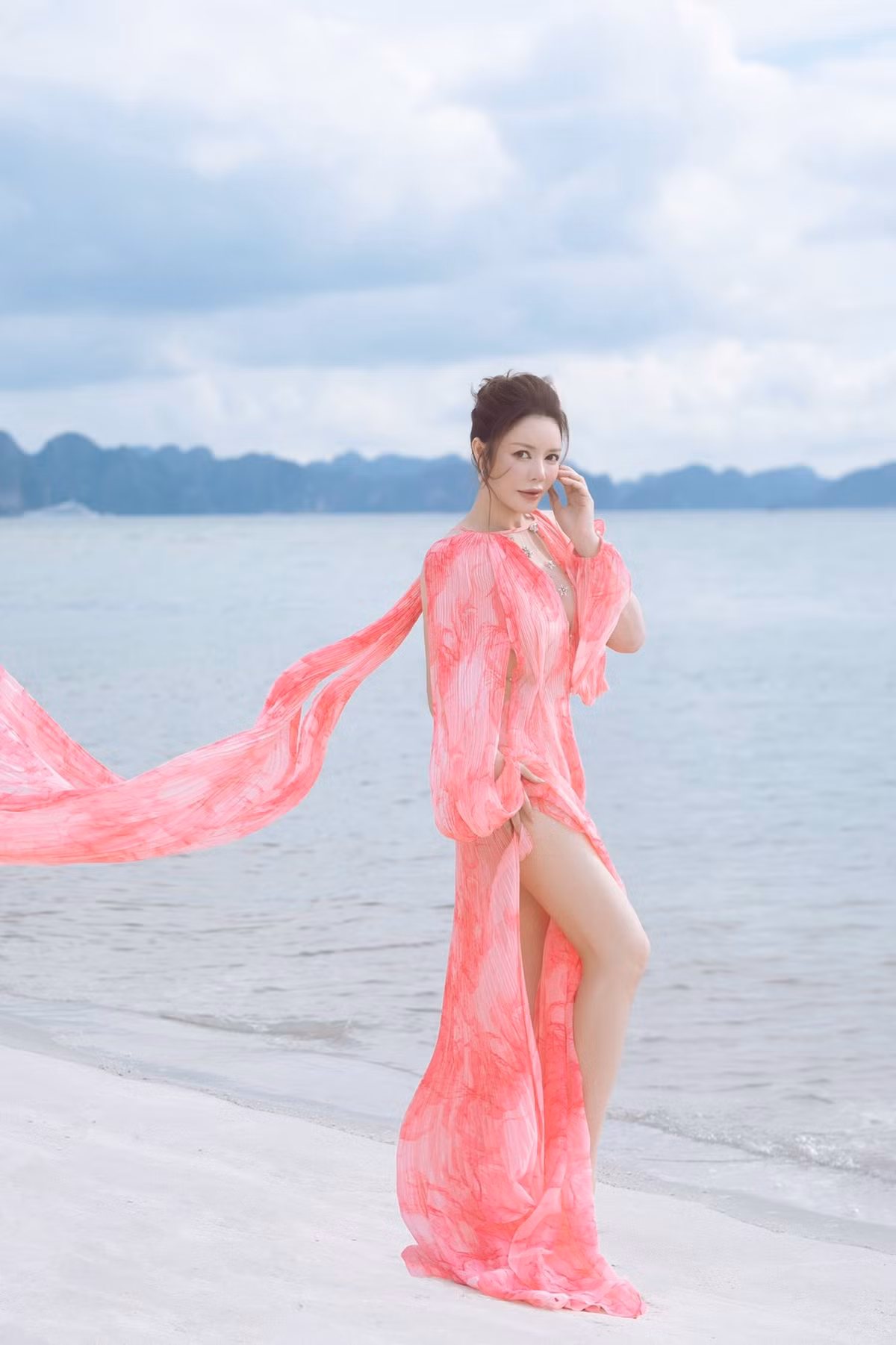 Từ các kiểu váy ôm body, đầm xẻ ngực sâu đến trang phục xuyên thấu, Lý Nhã Kỳ đều chinh phục một cách ngoạn mục. Ảnh: FB Ly Nha Ky - Artist