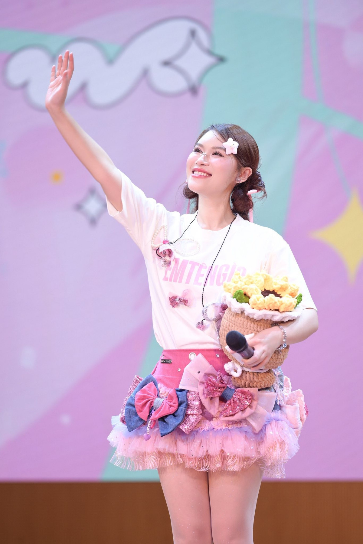 Ngọc Thanh Tâm với giao diện cực dễ thương tại buổi Fanmeeting. Ảnh: FB Ngọc Thanh Tâm