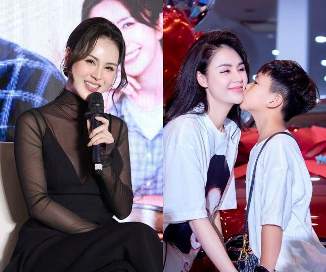 Khi không bận rộn trên phim trường, Lương Thu Trang dành trọn thời gian cho con trai.