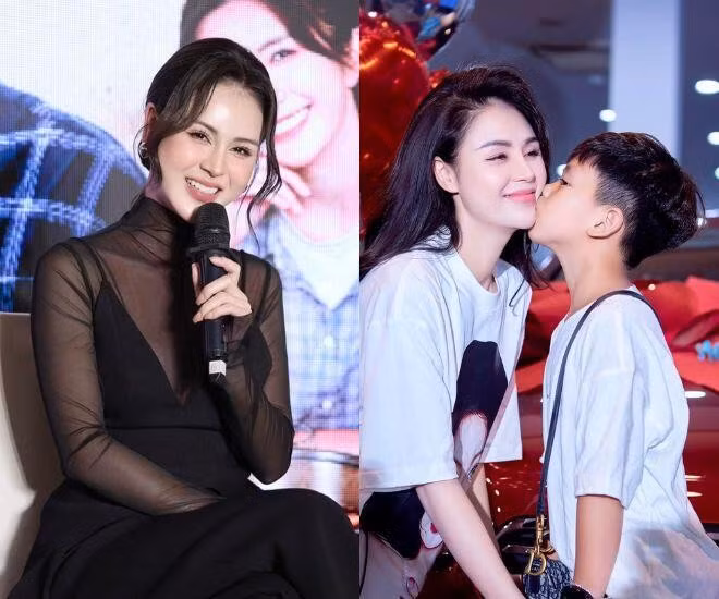 Khi không bận rộn trên phim trường, Lương Thu Trang dành trọn thời gian cho con trai.