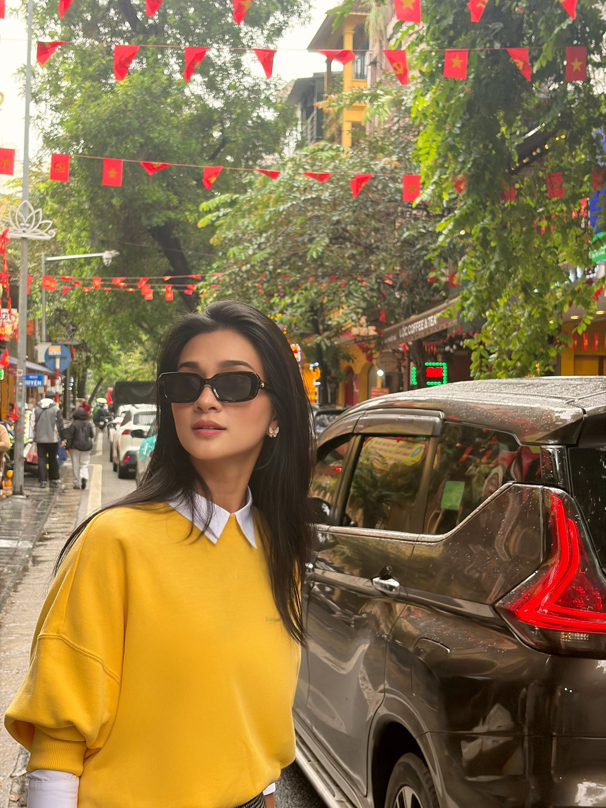 Diễn viên Kim Tuyến cho biết mê thời tiết thu Hà Nội dù đã sang đông. Ảnh: FB Kim Tuyen