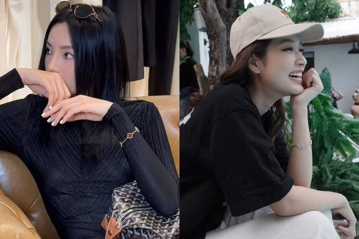 Từ quần áo đến phụ kiện thời trang của Thiên Ân và Kỳ Duyên đều có sự tương đồng.