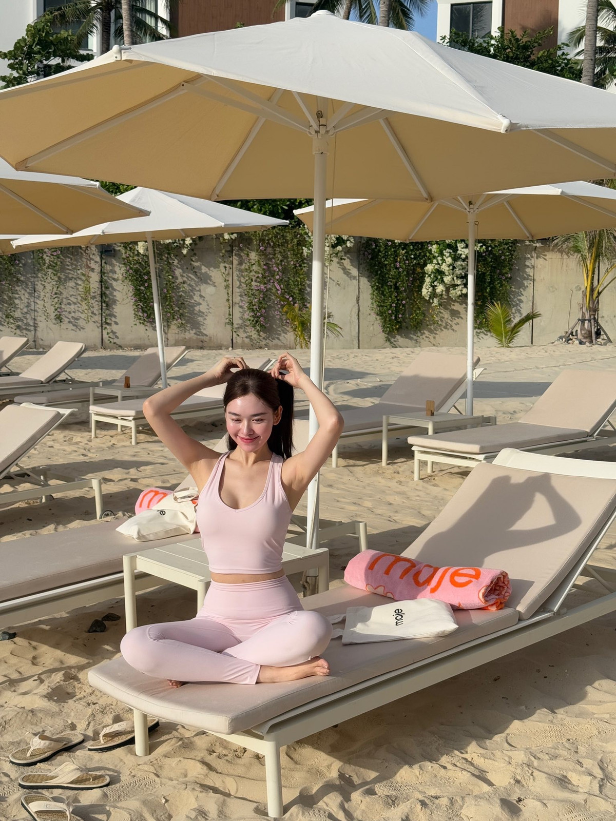 Á hậu Tường San chăm chỉ tập luyện giữ dáng. Ảnh: FB Nguyễn Tường San