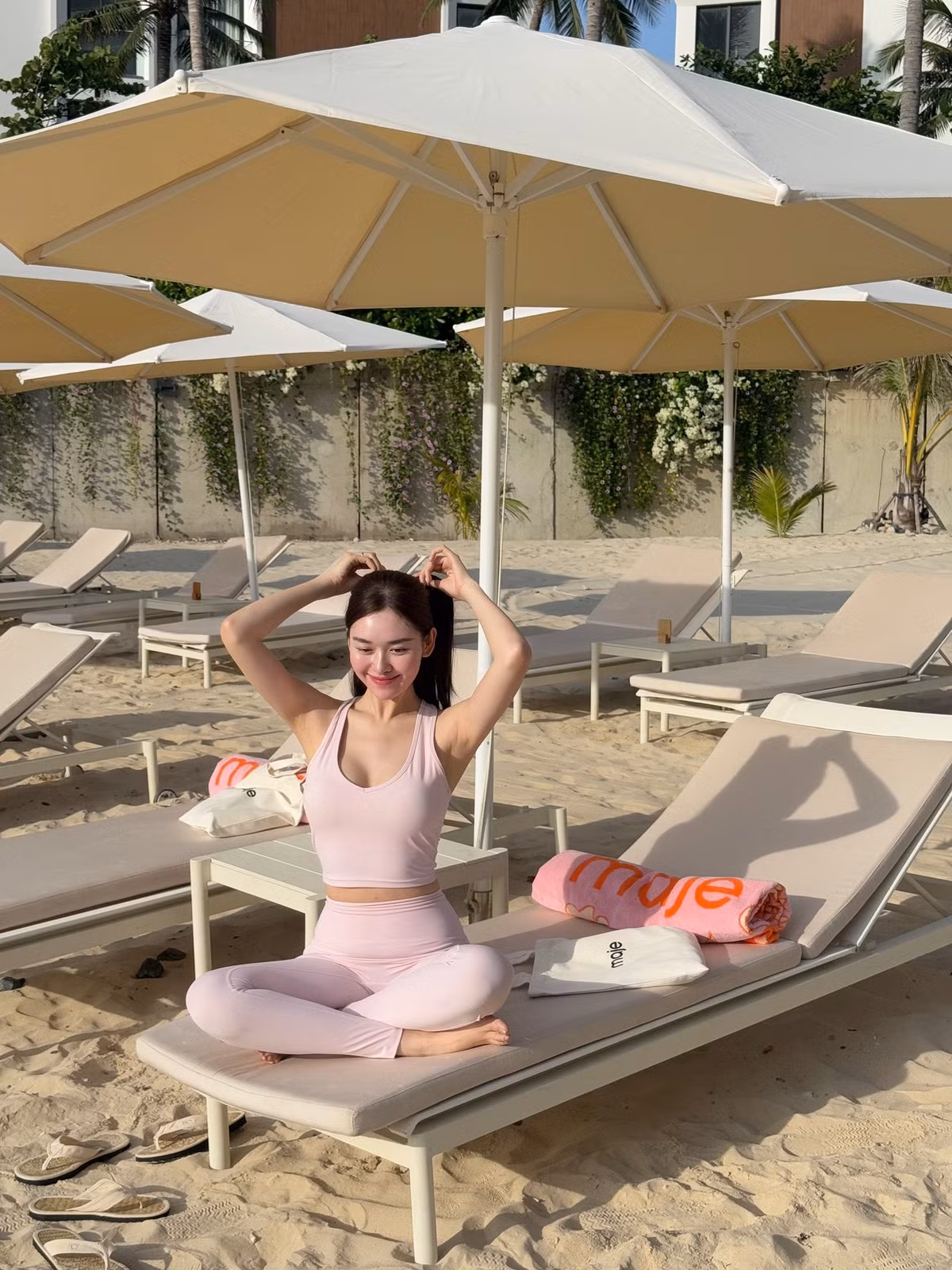 Á hậu Tường San chăm chỉ tập luyện giữ dáng. Ảnh: FB Nguyễn Tường San