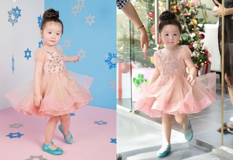 Gương mặt xinh xắn, làn da trắng hồng, đôi mắt to tròn cùng mái tóc xoăn nâu giúp Cadie được ví như “thiên thần nhí quốc dân”.