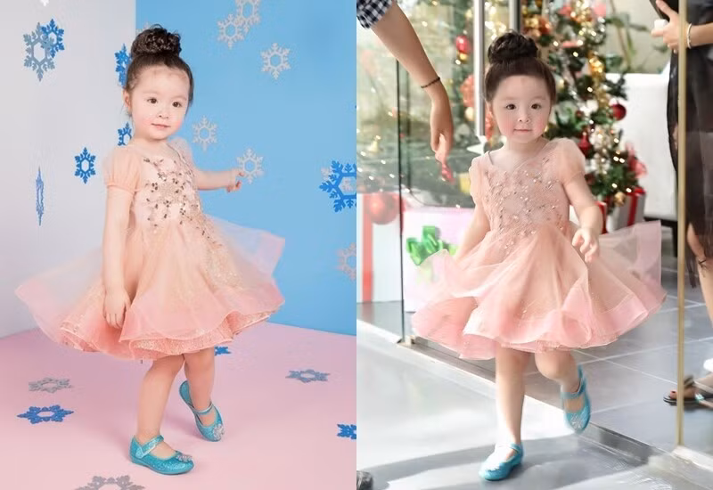 Gương mặt xinh xắn, làn da trắng hồng, đôi mắt to tròn cùng mái tóc xoăn nâu giúp Cadie được ví như “thiên thần nhí quốc dân”.