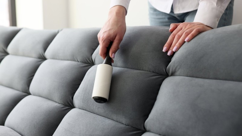 Bên cạnh đó, con lăn bụi vẫn là giải pháp nhanh gọn. Con lăn bụi với lớp keo dính sẵn cho phép loại bỏ lông thú cưng chỉ trong vài phút. Đặc biệt, phương pháp này phát huy hiệu quả rõ rệt trên sofa nỉ – nơi lông dễ bám và khó nhặt bằng tay.