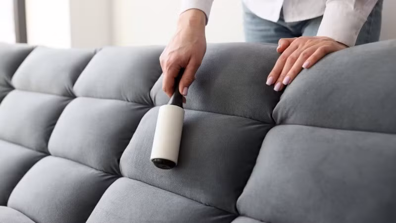 Bên cạnh đó, con lăn bụi vẫn là giải pháp nhanh gọn. Con lăn bụi với lớp keo dính sẵn cho phép loại bỏ lông thú cưng chỉ trong vài phút. Đặc biệt, phương pháp này phát huy hiệu quả rõ rệt trên sofa nỉ – nơi lông dễ bám và khó nhặt bằng tay.