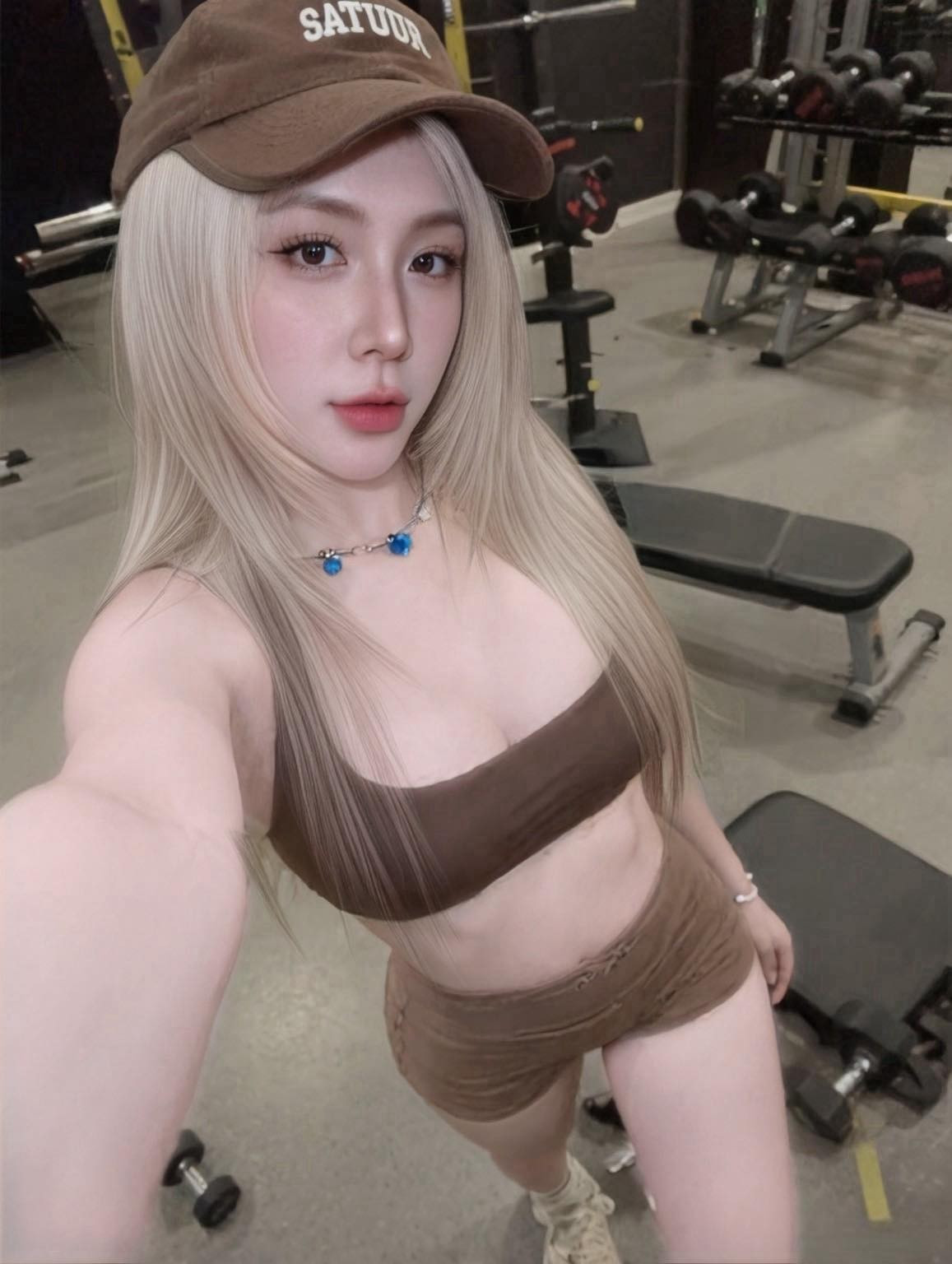 Đi tập thể dục thể thao, vợ Khắc Việt tự tin mặc đồ ôm sát.