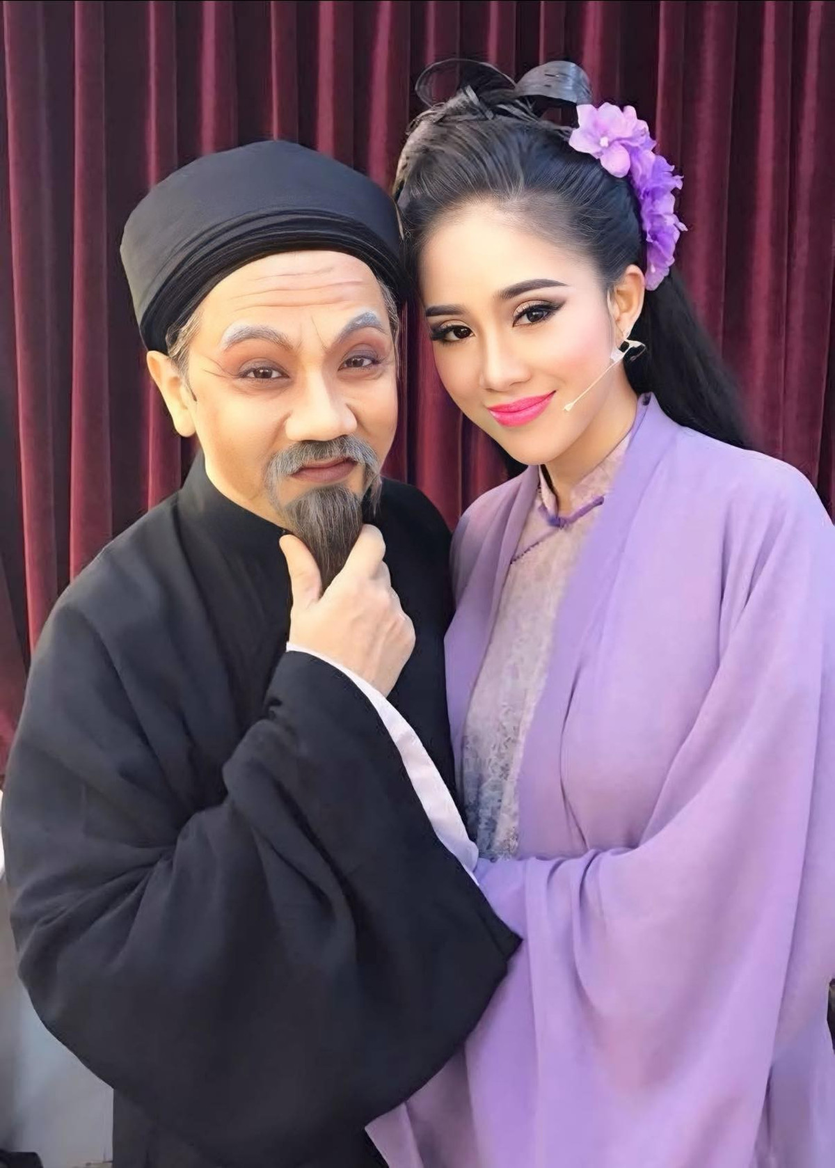 Lê Phương đăng ảnh mừng sinh nhật NSƯT Thành Lộc và nói ông là đàn anh mình kính trọng suốt đời. Ảnh: FB Lê Phương