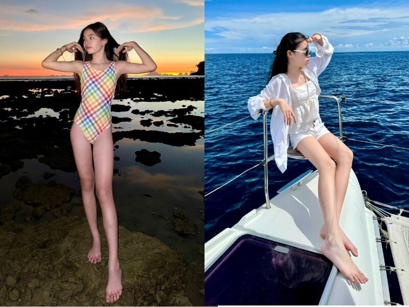 Ở tuổi 13, Mia đã sở hữu chiều cao ấn tượng và nét đẹp hài hòa. Chính điều này dẫn đến không ít bình luận dự đoán cô bé có tiềm năng trở thành người đẹp, thậm chí là “hoa hậu tương lai”.