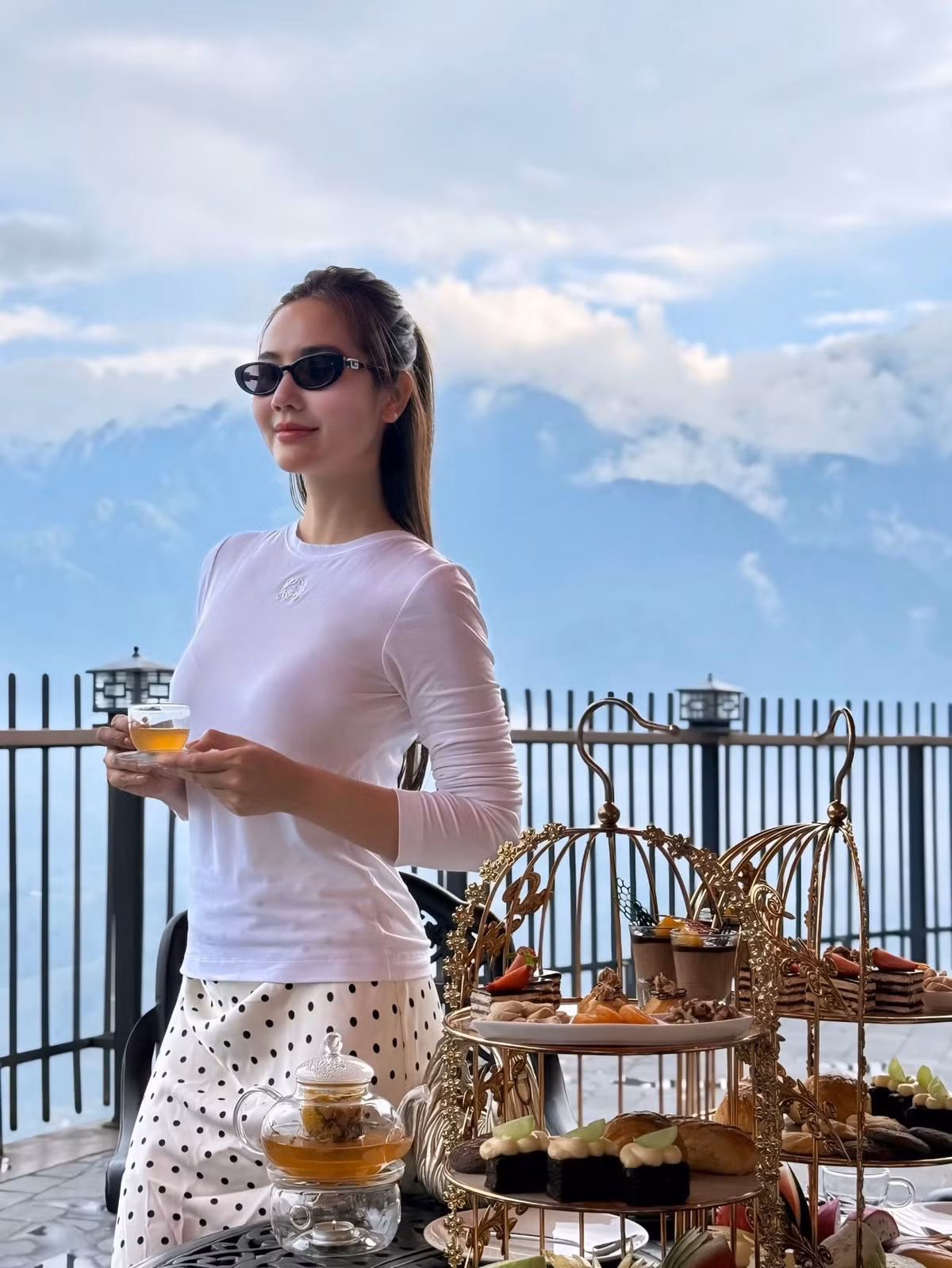 Diễn viên Phan Minh Huyền tận hưởng cuối tuần ở Sa Pa (Lào Cai). Ảnh: FB Phan Minh Huyền