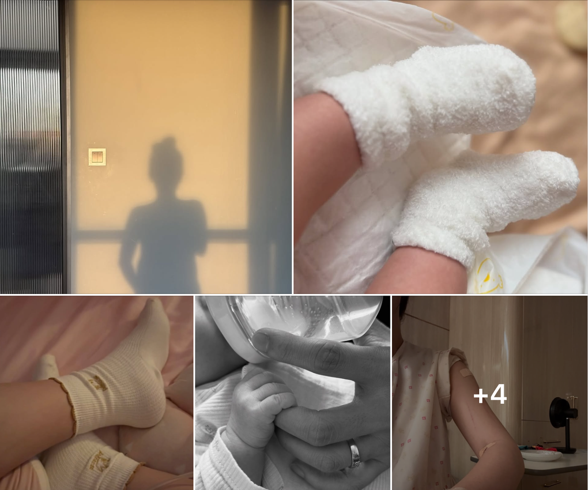 Puka bất ngờ đăng tải loạt hình ảnh ghi lại những khoảnh khắc đầu tiên đầy xúc động bên con đầu lòng. Ảnh: IG puka_nguyen