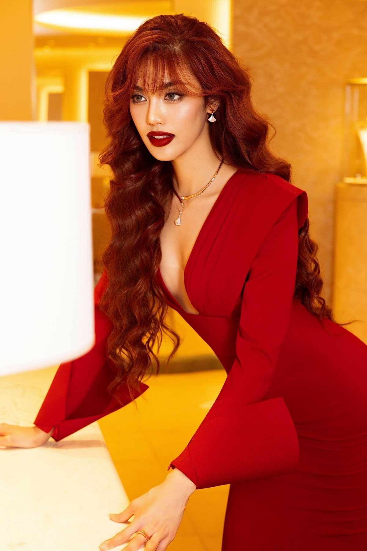 Người mẫu Lan Khuê mặc gợi cảm dự một sự kiện ở TP HCM. Ảnh: FB Lan Khue