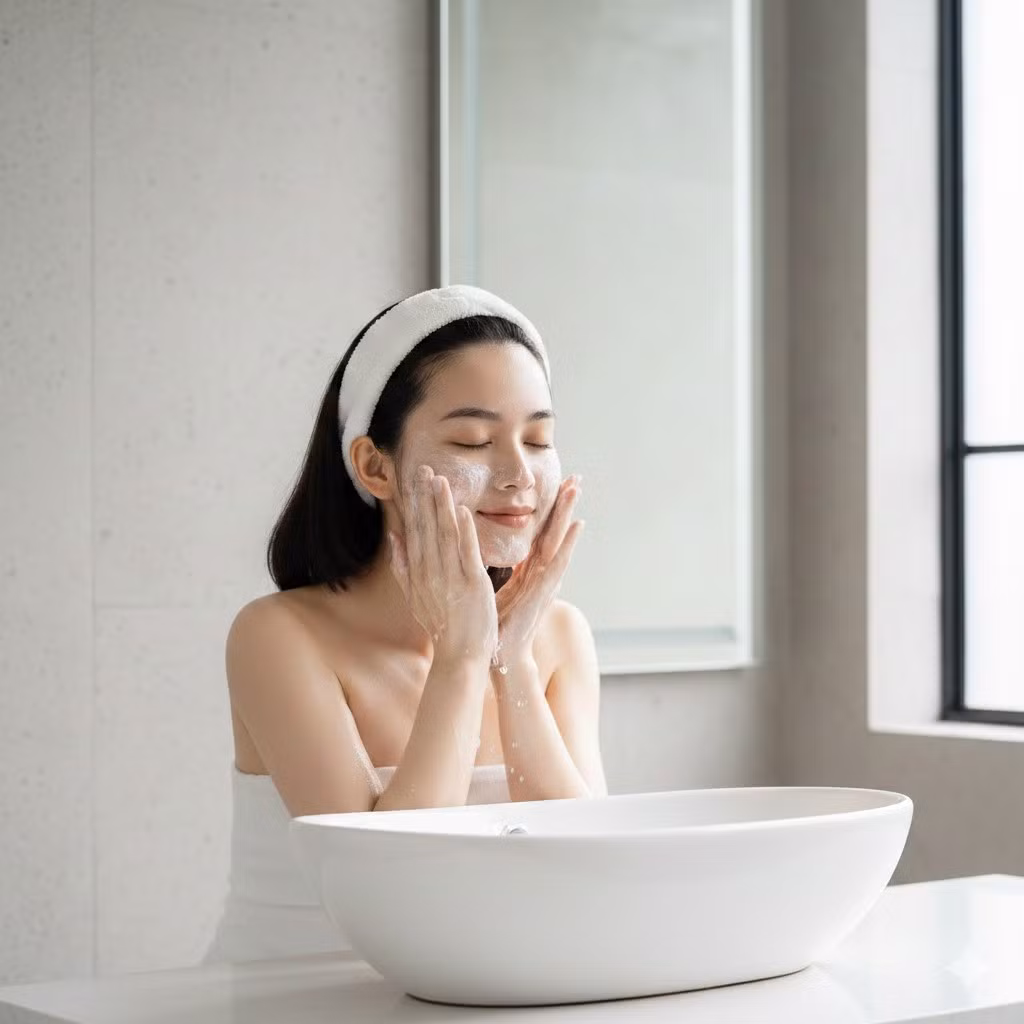 Rửa mặt sạch là bước nền tảng không thể bỏ qua. Da được làm sạch giúp loại bỏ dầu thừa, bụi bẩn và cặn mỹ phẩm còn sót lại, từ đó giúp lớp nền bám tốt hơn, hạn chế trôi tuột hay xỉn màu chỉ sau vài giờ.