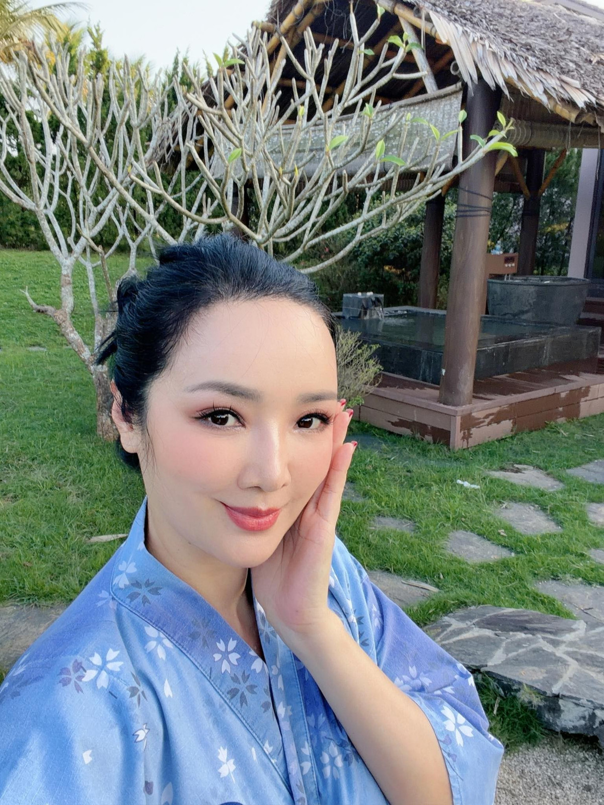 Hoa hậu Giáng My nghỉ dưỡng ở Huế. Ảnh: FB Giang My Nguyen