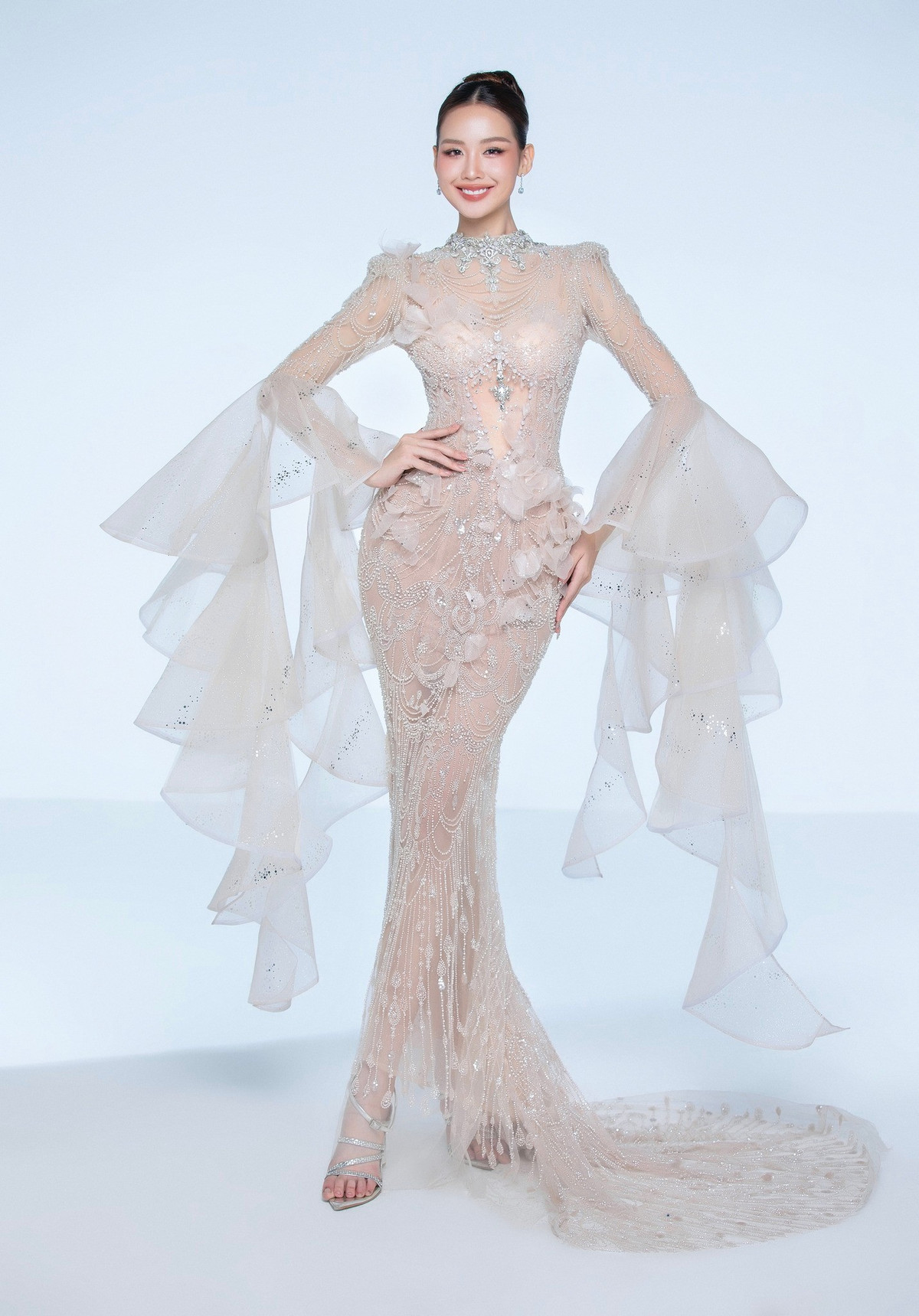 Hoa hậu Bảo Ngọc trong chiến dịch quảng bá cho Miss World Vietnam 2025. Ảnh: FB Lê Nguyễn Bảo Ngọc