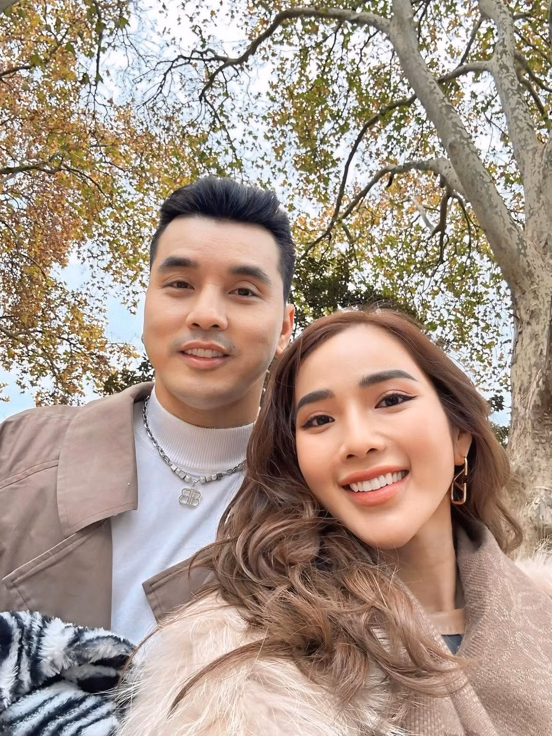 Vợ chồng ca sĩ Ưng Hoàng Phúc check in khi đến Melbourne, Australia. Ảnh: FB Ưng Hoàng Phúc