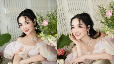 Hoa hậu Giáng My khoe nhan sắc không tuổi ở biệt thự 1000 m2