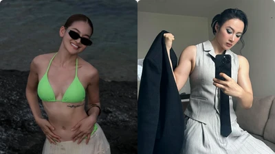 Hot face sao Việt: Thuỳ Anh mặc bikini khoe vòng 1 căng đầy