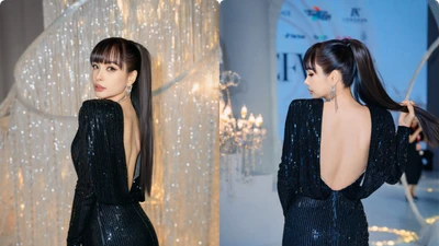 Cựu mẫu Thuý Hạnh khoe trọn tấm lưng trần khi dự sự kiện