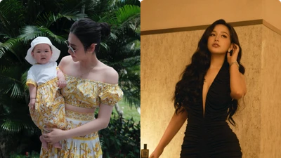 Hot face sao Việt: Á hậu Dương Tú Anh diện váy đôi cùng con gái