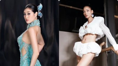 Hot face sao Việt: Hoa hậu Khánh Vân diện đầm lấp lánh 