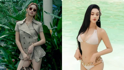Hot face sao Việt: Lương Thuỳ Linh mặc trang phục ngắn cũn khoe chân dài
