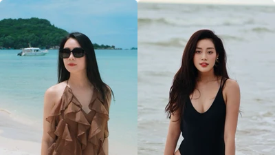 Hot face sao Việt: Khánh Vân diện bikini tạo dáng ở biển