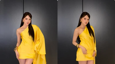 Thiều Bảo Trâm mặc váy rực rỡ khoe nhan sắc đẹp chẳng kém Hoa hậu