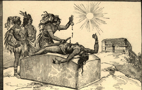 Người Aztec là một nhóm dân tộc tại trung tâm Mexico, là những nhóm người thống trị phần lớn ở Trung Mỹ từ thế kỷ 14 đến thế kỷ 16. Họ được coi là đáng sợ vì tin rằng cứ mỗi 52 năm trôi qua, thế giới sẽ kết thúc trừ khi các vị thần đủ mạnh. Cách để giữ cho vị thần không suy yếu là sự hy sinh của con người. Khoảng 20.000 người đã chết hàng năm để giữ cho thần mặt trời của họ không suy yếu và nhiều hành động tàn bạo đáng sợ khác.