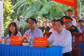 Ủy viên Bộ Chính trị, Bí thư Trung ương Đảng, Trưởng Ban Nội chính Trung ương Phan Đình Trạc dẫn đầu đoàn công tác Trung ương về xã Hàm Thuận Bắc, tỉnh Lâm Đồng.