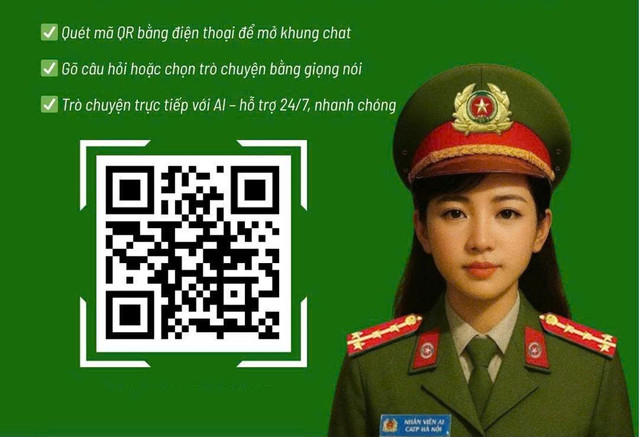 Sau khi người dân kết nối đến Chatbot, nhân viên AI của Công an TP Hà Nội sẽ tự động trả lời. Ảnh: CACC ann-2.jpg