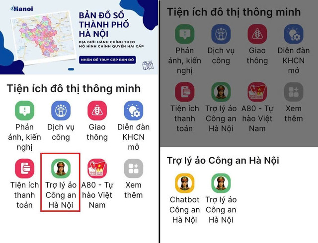 Người dân có thể kết nối đến “Trợ lý ảo” thông qua ứng dụng Công dân Thủ đô số - iHanoi. Ảnh: CACC ann-1.jpg
