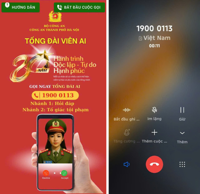 Người dân có thể kết nối điện thoại với đầu số 1900.0113 - Callbot để đặt câu hỏi và nghe thông tin trả lời tự động. Ảnh: CACC ann-3.jpg