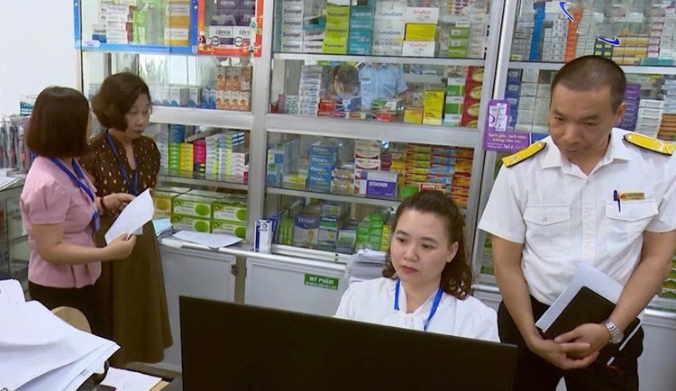 Đoàn kiểm tra liên ngành kiểm tra tại nhà thuốc Hiệp Thúy, phường Hương Sơn, TP Thái Nguyên/Ảnh thainguyen.org.vn 1-4810.jpg