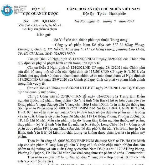Thông báo đình chỉ lưu hành, thu hồi sản phẩm của Cục Quản lý Dược/Ảnh chụp màn hình 4.jpg
