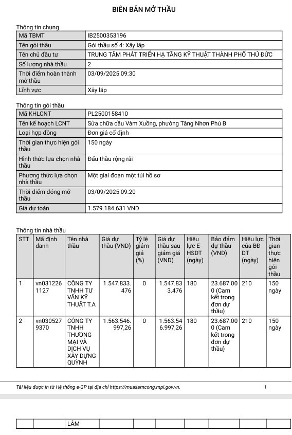 Biên bản mở thầu đã công bố ngày 3/9. Nguồn: MSC 2.jpg
