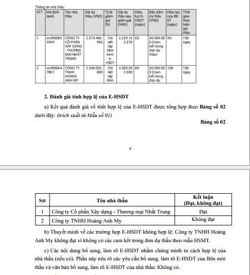 Một phần Báo cáo đánh giá E-HSDT (Nguồn: MSC) bcdg.jpg