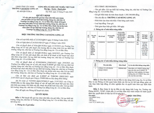 Quyết định số 603/QĐ-TCĐLA. Nguồn: MSC qd.png