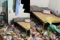 Chủ nhà ở Hải Dương chán nản với căn phòng trọ ngập rác