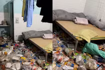 Chủ nhà ở Hải Dương chán nản với căn phòng trọ ngập rác