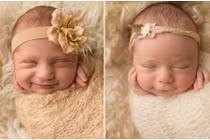 Ảnh nụ cười ngọt ngào trẻ thơ khi ngủ