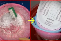 Mẹo cực hay loạt bỏ hàng tỷ vi khuẩn trong rổ nhựa