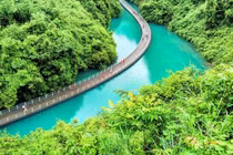 Chiêm ngưỡng cây cầu gỗ bắc qua sông đẹp đến nao lòng