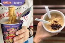 Độc lạ món mì tôm trà sữa trân châu thu hút giới trẻ