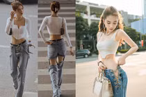 Loạt quần jeans độc lạ của Ngọc Trinh không phải ai cũng dám mặc
