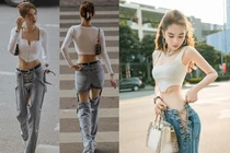 Loạt quần jeans độc lạ của Ngọc Trinh không phải ai cũng dám mặc